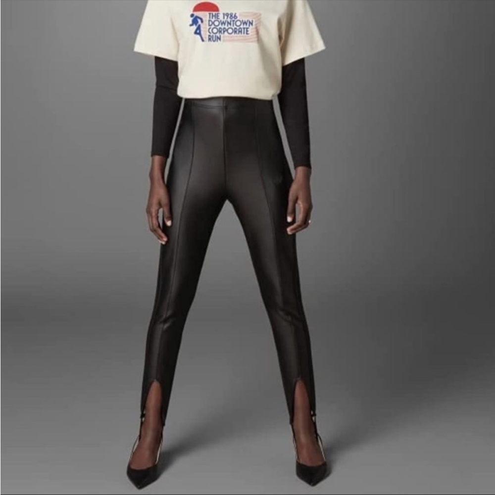 adidas Black High-Rise Leggings with Front Slit